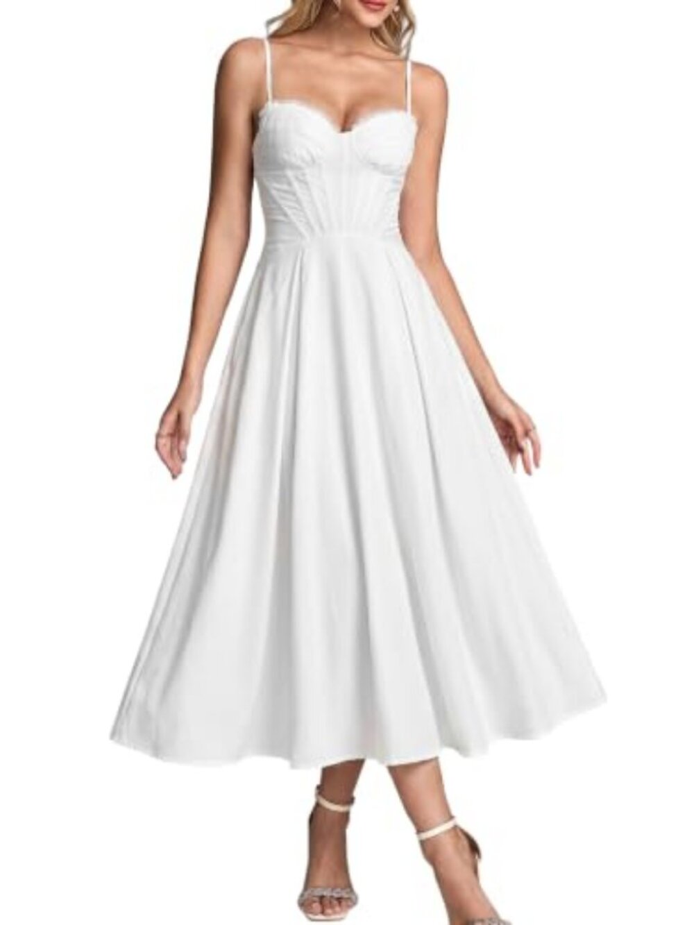 Women Floral Midi Dress Corset Sundresses 2026 Summer